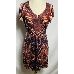 Apt.9 embroided beaded Dress Short Flutter Sleeves Size Small